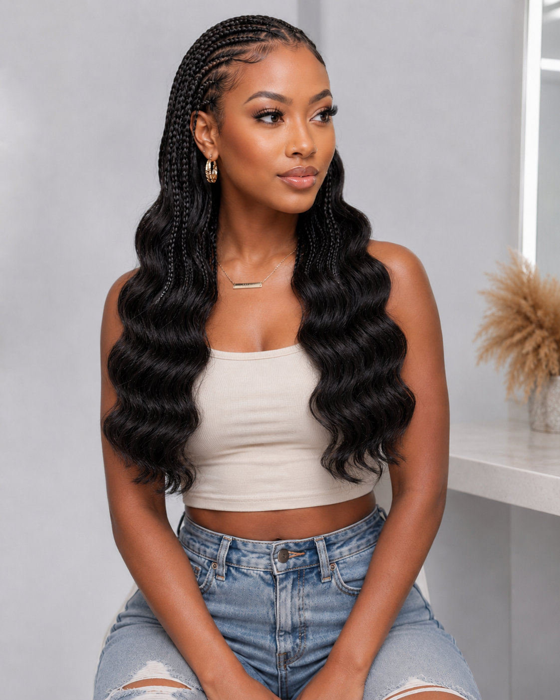100% Human Hair Feather Crochet Body Wave 18"