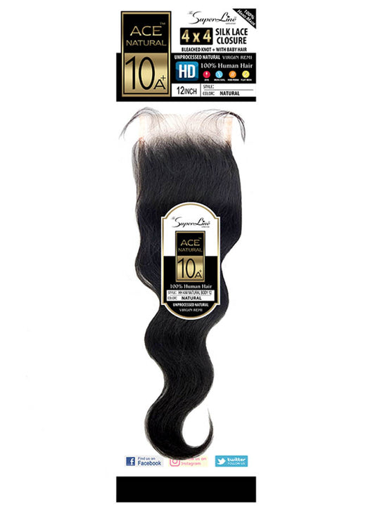 HH ACE 100% HUMAN HAIR 4X4 CLOSURE BODY