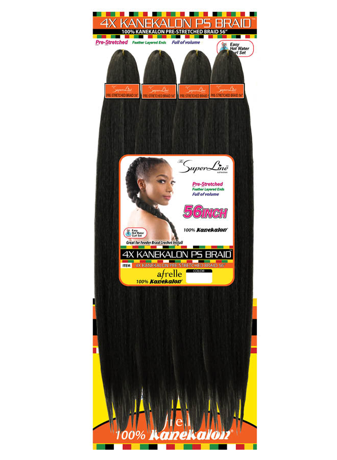 4X 100% KANEKALON PRE-STRETCHED BRAID 56"